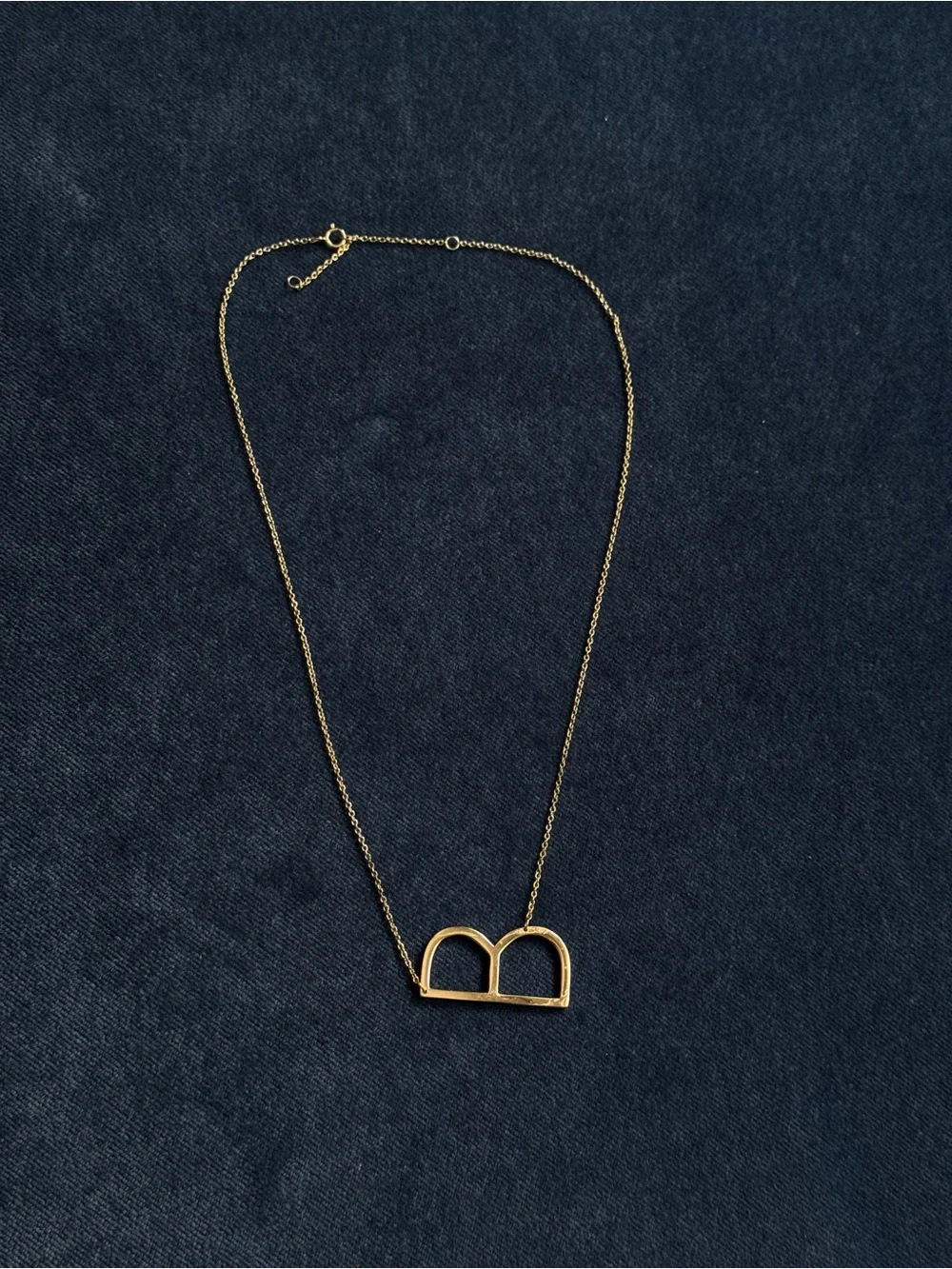 925 SterlingSilver gold plated initial B necklace pendant